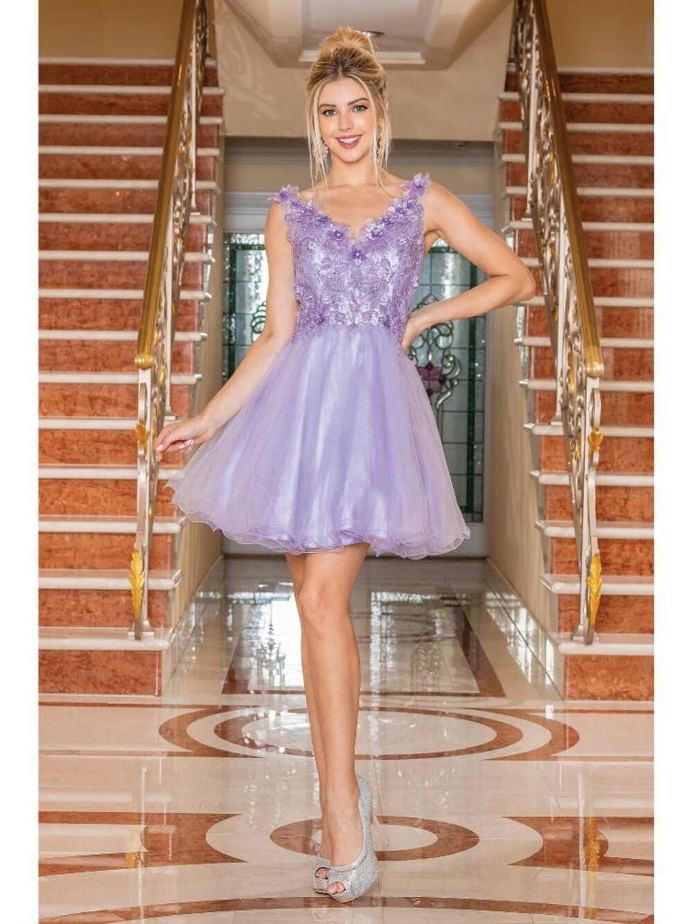 NEW LILAC Evening Gown Floor Length Formal Elegant Stunning 3297